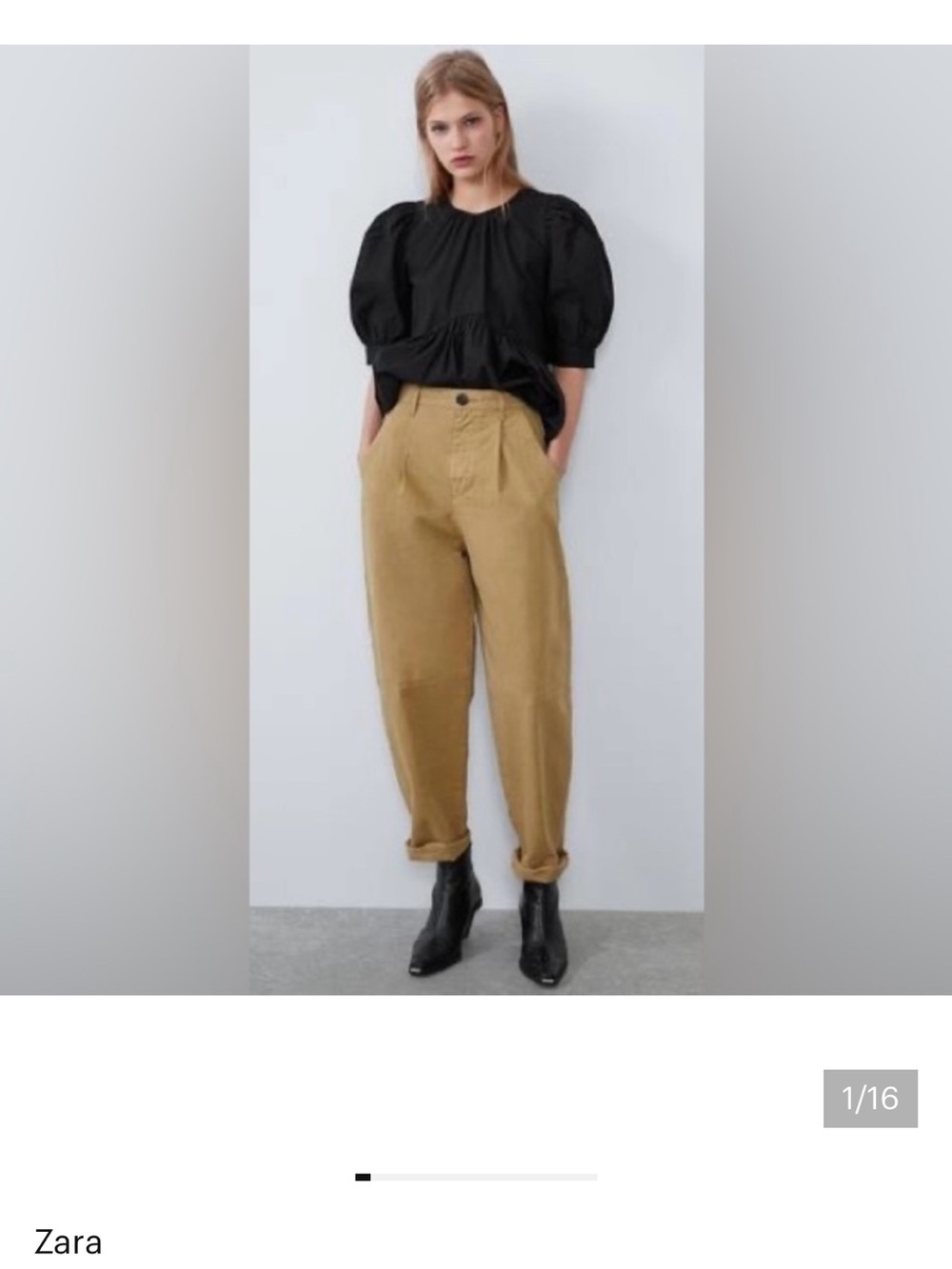 Zara Taupe Brown Slouchy Pleated Balloon Leg 2019 Blogger Favorite Trousers - 6